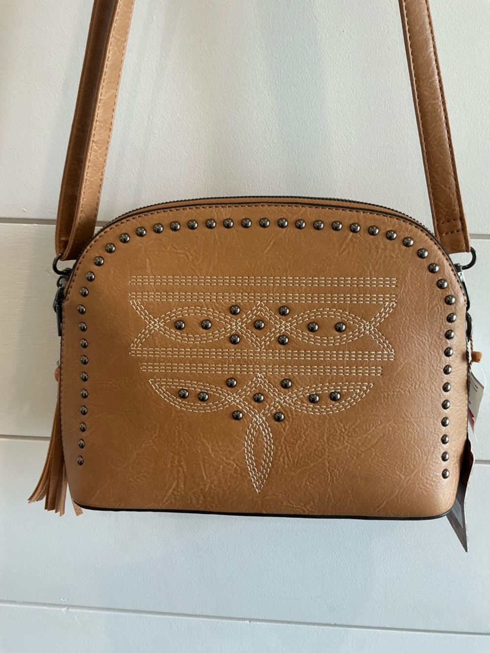 Western,  Crossbody Bag with Embroidered Detail